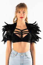 Top met Veren Zwart Studs XS S M Verentop Steampunk Topje Ve, Ophalen of Verzenden, Nieuw