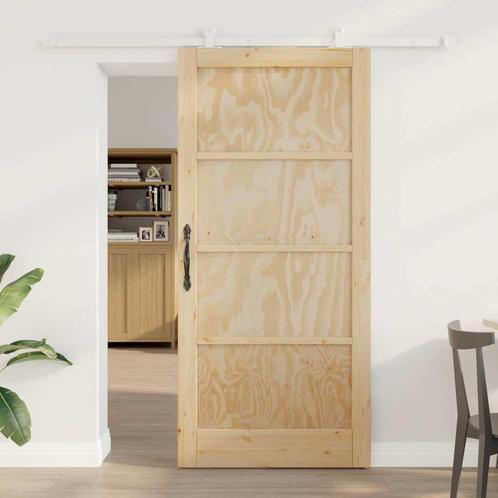 vidaXL Schuifdeuren set Handmatig Natuurlijk en wit 93 x 202, Doe-het-zelf en Bouw, Deuren en Vliegenramen, Nieuw, Verzenden