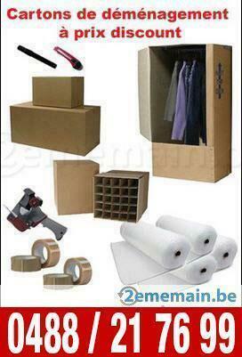 1,49€AZ Carton Matériel de déménagement 0484/08.52.37, Diensten en Vakmensen, Verhuizers en Opslag