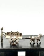 No reserve-Handgemaakte Hollands zilveren miniatuur kar met, Antiek en Kunst