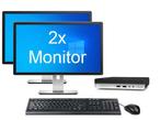 HP ProDesk 400 G3 Mini i5 7e Gen incl. 2 Monitoren + 2 jaar, Ophalen of Verzenden