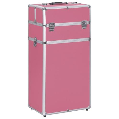 vidaXL Make-up trolley aluminium roze, Handtassen en Accessoires, Toilettassen, Nieuw, Verzenden