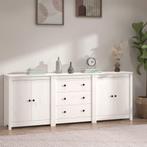 vidaXL Buffet Blanc 210x35x80 cm Bois massif de pin, Verzenden, Neuf