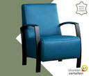 Leren fauteuil Glory - Toledo Turquoise (blauw), Huis en Inrichting, Nieuw, Ophalen of Verzenden, 50 tot 75 cm, Industrieel, Modern