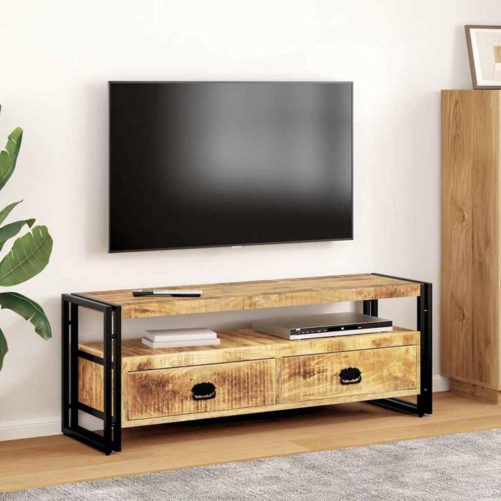vidaXL Tv-meubel 120x35x45 cm massief mangohout, Maison & Meubles, Armoires | Mobilier de télévision, Envoi