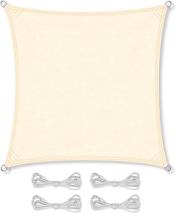 Schaduwdoek - zonnedoek - vierkant - 5x5 m - beige beschikbaar voor biedingen