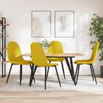 vidaXL Eetkamerstoelen 4 st fluweel mosterdgeel, Huis en Inrichting, Stoelen, Verzenden, Nieuw