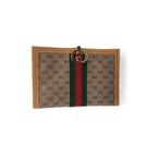 Gucci - Vintage Beige Monogram Wallet Checkbook with Stripes, Antiquités & Art