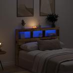 vidaXL Hoofdbordkast met LED 140x17x102 cm oud hout, Verzenden, Nieuw