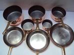 Magnifique lot 3 poêles a frire et 5 casseroles cuivre étain