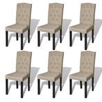 vidaXL Chaises à manger lot de 6 poil de chameau tissu, Huis en Inrichting, Verzenden