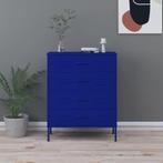 vidaXL Ladekast 80x35x101,5 cm staal marineblauw, Verzenden, Nieuw