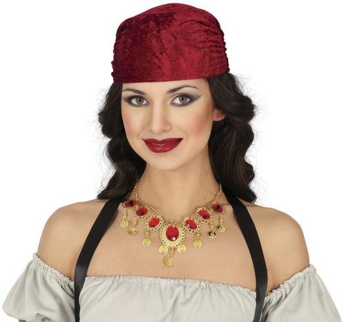 Ketting Goud Rood Diamanten, Hobby en Vrije tijd, Feestartikelen, Nieuw, Verzenden