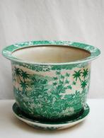 Bloempot (2) - Porselein - 40 cm handgeschilderd emaille