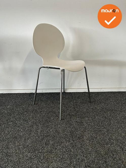 Vergaderstoel Galvano - Wit - Chroom frame - 4 poot, Zakelijke goederen, Kantoor en Winkelinrichting | Kantoormeubilair en Inrichting