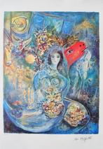 Marc Chagall (1887-1985) - La mariée aux fleurs et lâne, Antiquités & Art