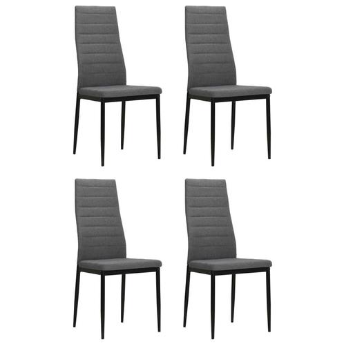 vidaXL Eetkamerstoelen 4 st stof lichtgrijs, Huis en Inrichting, Stoelen, Nieuw, Verzenden