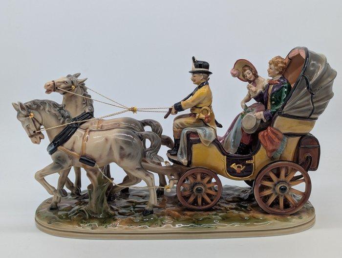 Carl Scheidig, Gräfenthal - Figuur - „Kutschfahrt mit Paar, Antiek en Kunst, Antiek | Glaswerk en Kristal