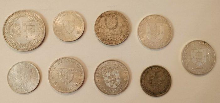 Portugal. Lot 9 moeda prata, Postzegels en Munten, Munten | Europa | Niet-Euromunten