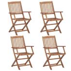 vidaXL Tuinstoelen 4 st inklapbaar massief acaciahout, Tuin en Terras, Tuinstoelen, Verzenden, Nieuw