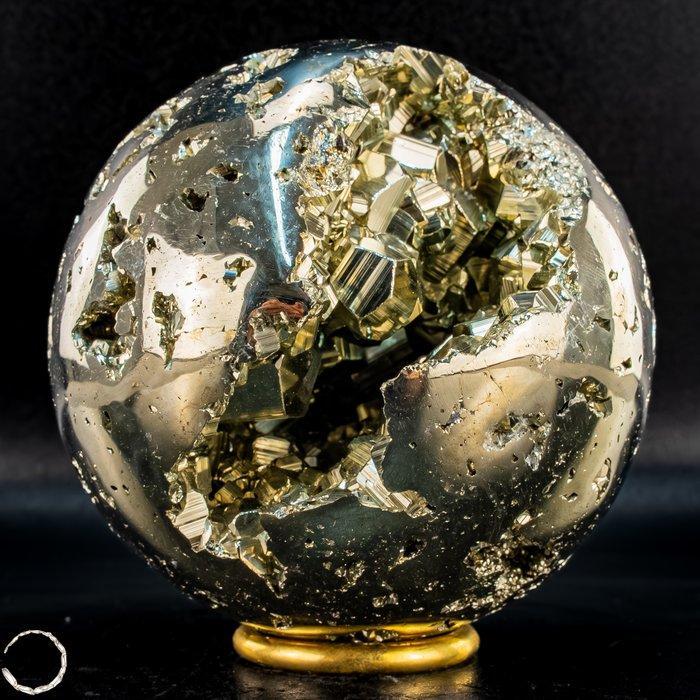 Gouden Diepte – Natuurlijke Pyriet-kogel met prachtige, Verzamelen, Mineralen en Fossielen