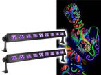 Ibiza Light LED-UVBAR-2 Wash Blacklight 9x 3W 2 Pack, Nieuw