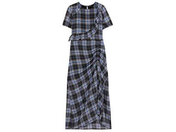 Veiling - Maje Jurk Maat 2/38 Blauw zwart geruit beschikbaar voor biedingen