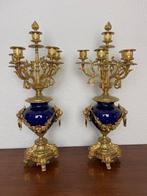 Kandelaar (2) - Verguld brons, Sevrès, Antiek en Kunst
