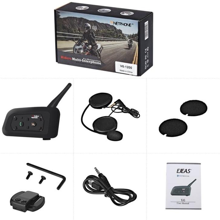 V6 intercom bluetooth motor interphone headset bellen helm, Audio, Tv en Foto, Hoofdtelefoons, Nieuw, Verzenden