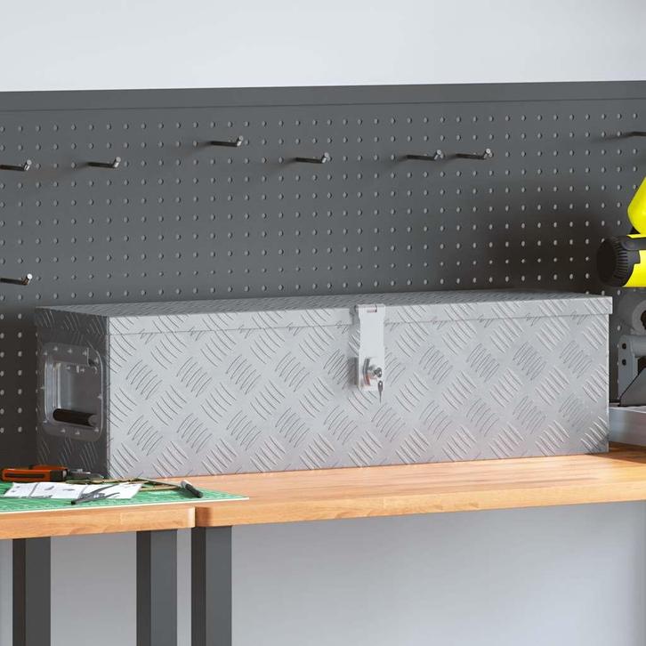 vidaXL Aluminium kist 80,5x22x22 cm zilverkleurig, Doe-het-zelf en Bouw, Gereedschapskisten, Nieuw, Verzenden
