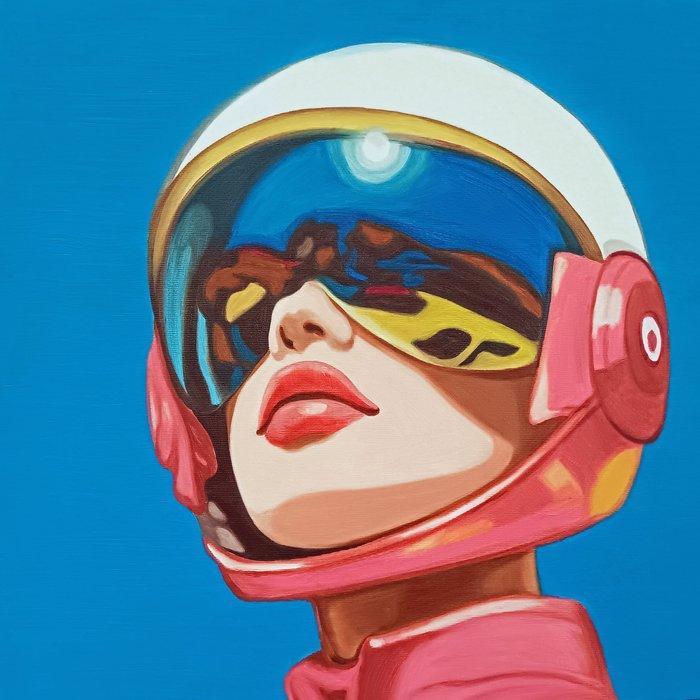 Tim Tilman - Spacegirl watches in silence, Antiek en Kunst, Kunst | Schilderijen | Modern