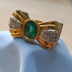 Zonder Minimumprijs - Ring Zilver, Oro 9kt Smaragd - Diamant, Nieuw