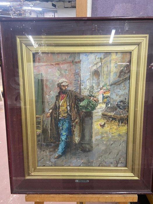 Giovanni Panza (1894-1989) - Il vagabondo, Antiek en Kunst, Kunst | Schilderijen | Klassiek