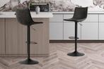 Barstoel Trevi PU Zwart Poten metaal en bekleding PU vintage, Huis en Inrichting, Zwart, Nieuw, Ophalen of Verzenden, Modern