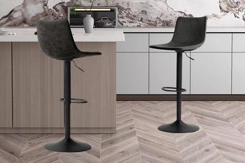 Barstoel Trevi PU Zwart Poten metaal en bekleding PU vintage, Huis en Inrichting, Zwart, Nieuw, Ophalen of Verzenden, Modern