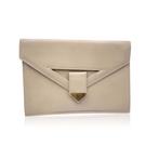 Yves Saint Laurent - Vintage Beige Leather Clutch Bag, Handtassen en Accessoires, Tassen | Damestassen, Nieuw