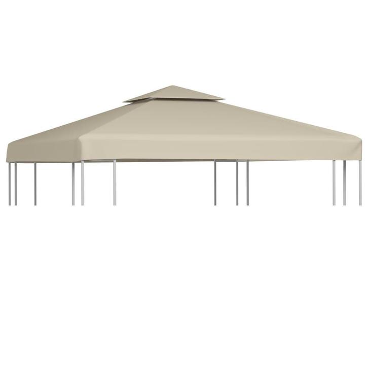 vidaXL Vervangend tentdoek prieel 310 g/m² 3x3 m beige, Jardin & Terrasse, Tonnelles, Envoi