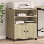 vidaXL Printerkastje met wielen 60x48x74 cm sonoma, Verzenden, Nieuw