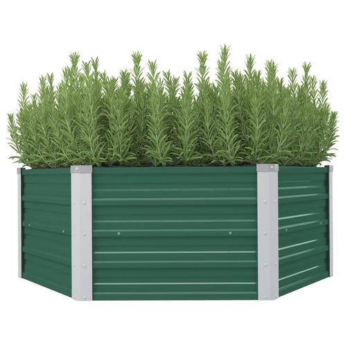 vidaXL Plantenbak verhoogd 129x129x46 cm gegalvaniseerd, Tuin en Terras, Bloempotten, Nieuw, Verzenden