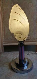 Tafellamp - Opaline glas - Art Deco schelp-lamp