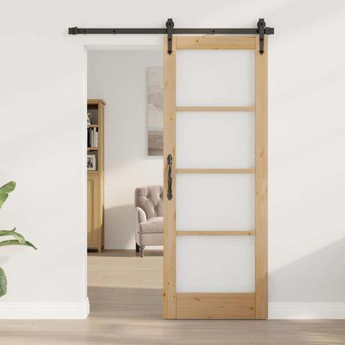 vidaXL Binnendeur met Glas ORKDAL Bruin 73.5 x 198.5 cm, Doe-het-zelf en Bouw, Deuren en Vliegenramen, Nieuw, Verzenden