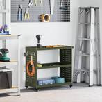 vidaXL Gereedschapswagen Olijfgroen 75 x 35 x 73 cm, Doe-het-zelf en Bouw, Verzenden, Nieuw