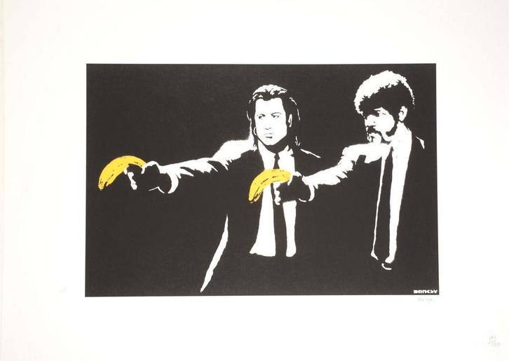 Banksy – Offset Lithografie, 50×70 cm, Gecertificeerd, Antiek en Kunst, Kunst | Litho's en Zeefdrukken