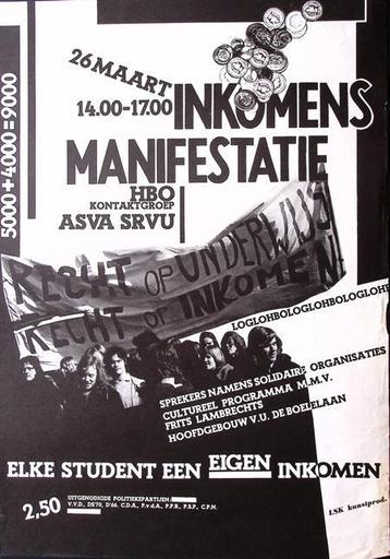 Elk student een eigen inkomen op vintage poster (Posters) beschikbaar voor biedingen