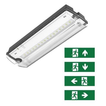Noodverlichting inclusief pictogrammen 3W Zwart, Verzenden