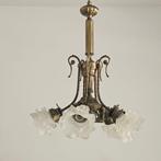 Lustre - Laiton, Verre - paralumi fior di loto, Antiek en Kunst