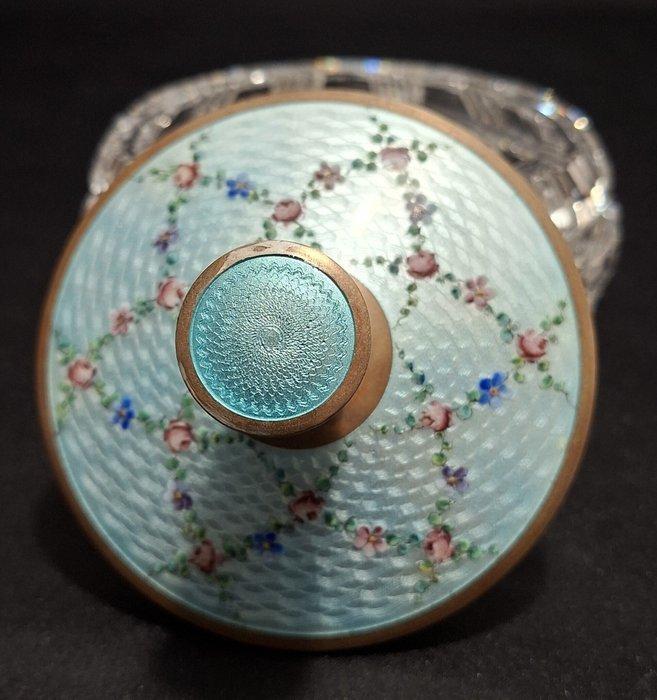 Moser & Söhne - Bol - Cristal, Métal, Émail, Antiek en Kunst, Antiek | Glaswerk en Kristal