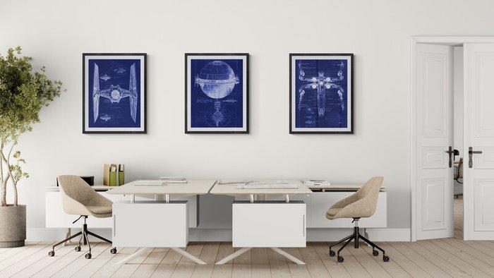 Carcanvas.it - Lot of 3 Starwars starship blueprint, Verzamelen, Film en Tv