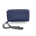 Prada - Blue Leather Wallet On Chain WOC Wristlet Zippy