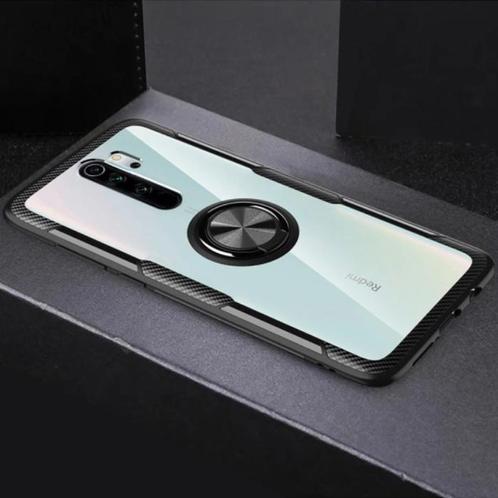 Xiaomi Redmi Note 7 Pro Hoesje met Metalen Ring Kickstand -, Télécoms, Téléphonie mobile | Housses, Coques & Façades | Marques Autre